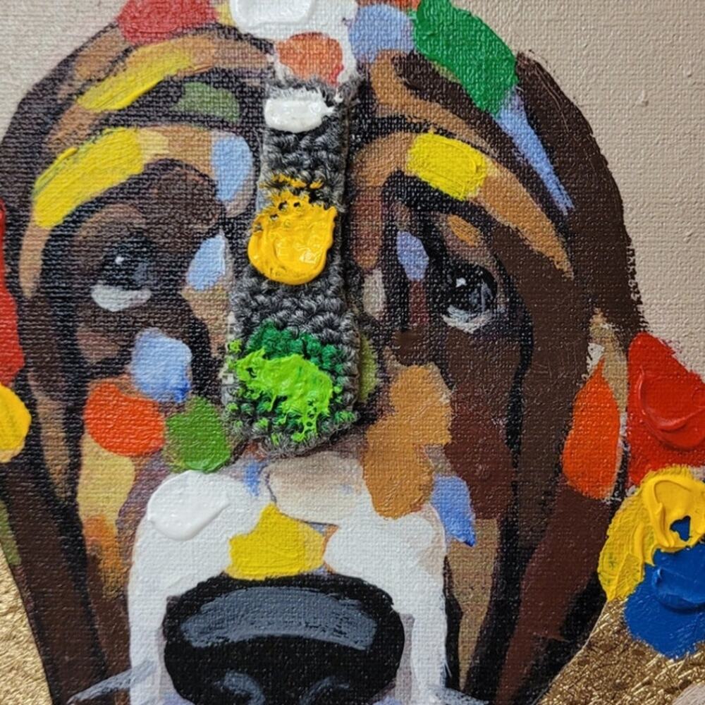 Basset Hounds Modern Painting Mixed Media - Picture 2 of 6